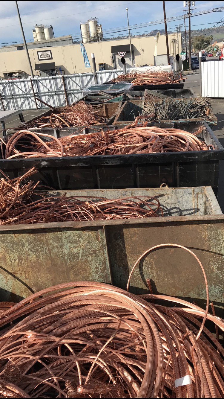 Sorted copper wire and manufacturing scrap at C4S Recycling